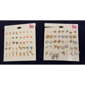 NEW 40 Pair of Earrings - Goldtone & Silvertone